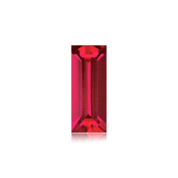 Synthetic Ruby Baguette Cut Swiss Rough Corundum Available in 2x1MM- 17x4MM