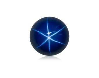 Lab Created Synthetic Blue Star Sapphire Round Cabochon Loose Stones from 4mm - 14mm