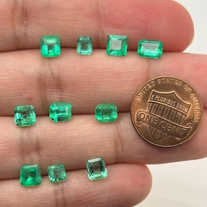 Natural Colombian Emerald Square Cut Loose Gemstone | Green Emerald for Engagement Ring, Fine Jewelry Making, May Birthstone