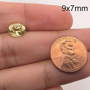 Synthetic Yellow Sapphire Oval Shape Swiss Made AAA Quality Precision Cut Available in 6x4MM -12x10MM 9x7mm
