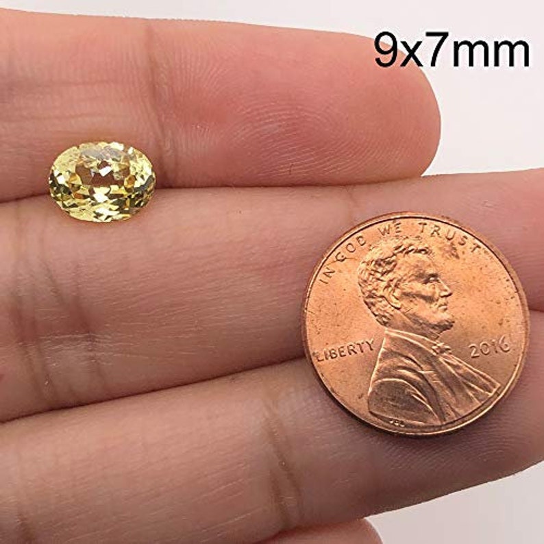 Synthetic Yellow Sapphire Oval Shape Swiss Made AAA Quality Precision Cut Available in 6x4MM -12x10MM 9x7mm