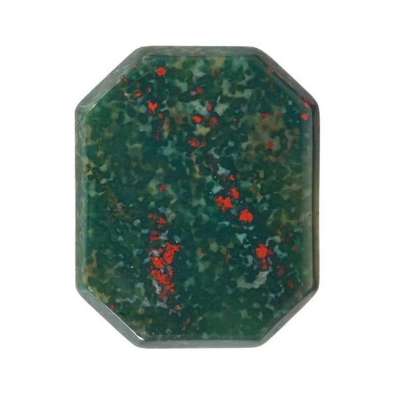 Natural Bloodstone Octagon Buff Top-cut Calibrated Cabochon Available in 10x8MM-16x12MM image 1