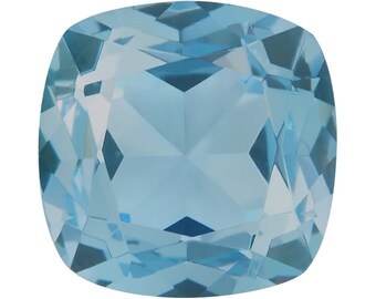 Lab Grown Aquamarine Spinel Cushion Checker Cut AAA Quality Available in 5x5mm - 12x12mm