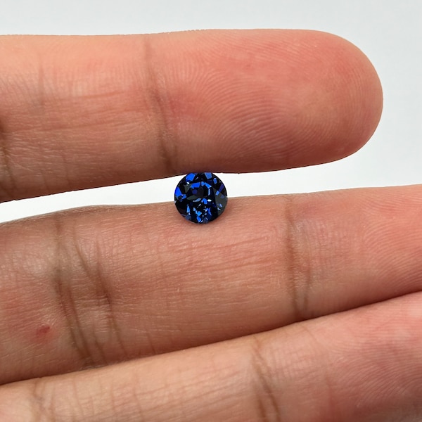 Synthetic Round Cut Swiss Made Rough Blue Sapphire from 1.5MM-16MM