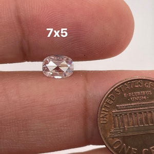 Lab Grown White Moissanite Langwerpig Kussen-Rose Cut Eye Clean Kwaliteit DEF Kleur Flat Back Stenen Verkrijgbaar in 7x5MM - 10x8MM