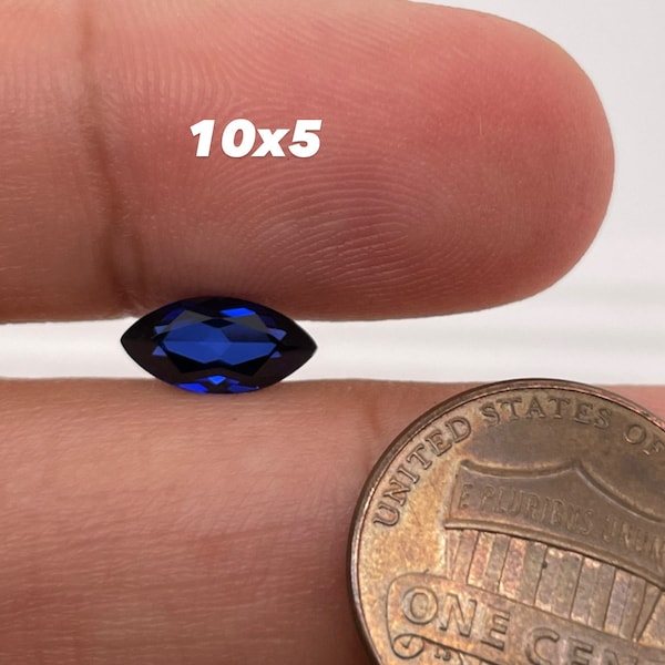 Synthetic Marquise Cut Swiss Made Rough Blue Sapphire Available in 2.5x1.25MM-12x6MM