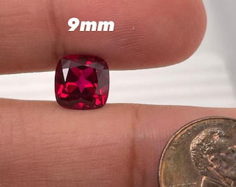 Synthetic Cushion Cut Swiss Corundum Ruby  Precision Cut from 4MM-10MM