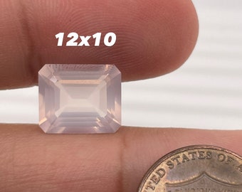 Natural Rose Quartz Emerald Cut Faceted AA Quality Available in 5x3MM - 20x15MM