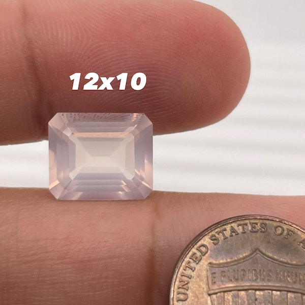 Natural Rose Quartz Emerald Cut Faceted AA Quality Available in 5x3MM - 20x15MM