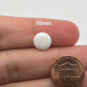 Synthetic White Opal Round Cabochon - Available in Sizes 2mm- 12mm