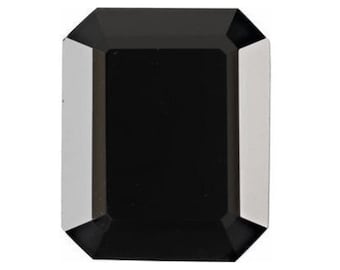 Natural Emerald Cut Faceted Black Onyx Available in 6x4MM-12x10MM