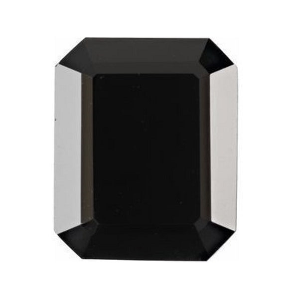 Natural Emerald Cut Faceted Black Onyx Available in 6x4MM-12x10MM