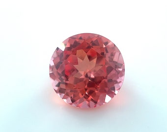 Synthetic Orange Padparadscha Sapphire Round Cut AAA Loose Gemstone 3MM-8MM