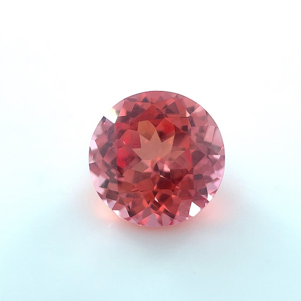 Synthetic Orange Padparadscha Sapphire Round Cut AAA Loose Gemstone 3MM-8MM