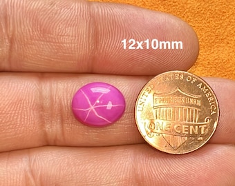 Lab Created Synthetic Star Ruby Oval Cabochon Loose Stones From