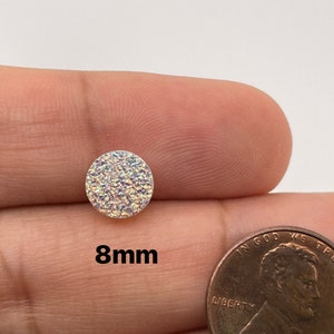 White Druzy Opal Quartz Round Cabochon AAA Quality Available in 5MM-12MM
