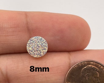 White Druzy Opal Quartz Round Cabochon AAA Quality Available in 5MM-12MM