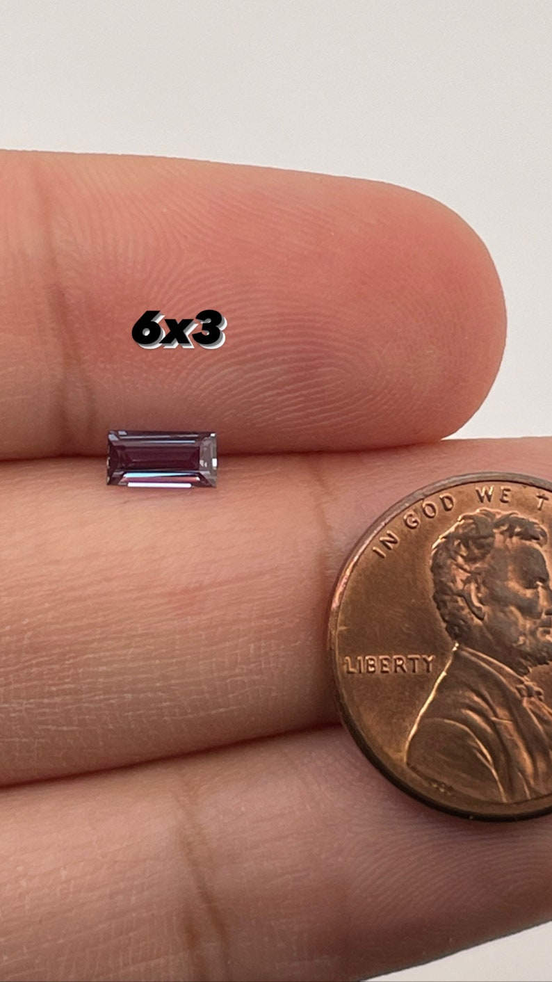 Lab Created Alexandrite Baguette shape AAA Quality from 2x1 mm 17x4mm image 8