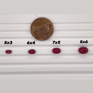 Synthetischer Rubin Oval Cabochon Schweizer Korund Erhältlich in 5 x 3 MM- 8 x 6 MM Bild 5