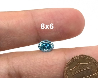 Sea Blue Aquamarine Moissanite Oval Cut Loose Gemstone 6x4mm–10x8mm | Lab Created Blue Moissanite | Oval Faceted Stone for Rings, Pendants