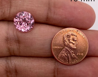 Synthetic Padparadscha Sapphire Round Cut AAA Quality Loose Gemstone 3MM-10MM