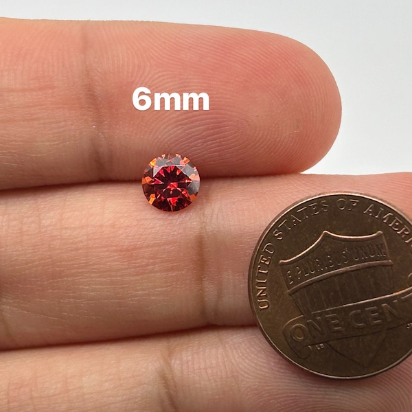 Loose Pigeon Blood Moissanite - Round Cut, Sizes 4mm to 7mm, Unique Gemstone