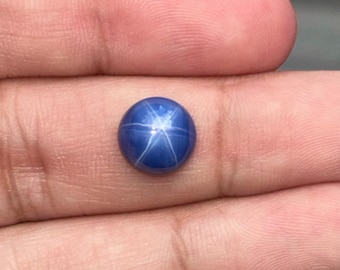 Lab Created Synthetic Blue Star Sapphire Round Cabochon Loose Stones from 4mm - 14mm