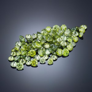 Natural Round Ice Green Color Enhanced Diamonds Available in 1MM-2MM