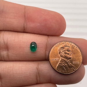 Lab Created Emerald Oval Calibrated Cabochon AAA Quality Available in 5x3MM- 8x6MM