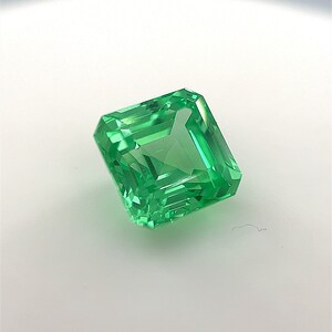 Lab Grown Green Sapphires Asscher Cut AAA Quality Finest German Cut Gemstones Eco-Friendly First of its kind Amazing Green Color image 8