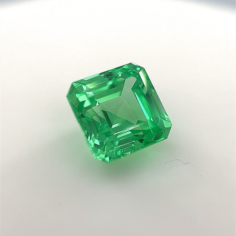 Lab Grown Green Sapphires Asscher Cut AAA Quality Finest German Cut Gemstones Eco-Friendly First of its kind Amazing Green Color image 8
