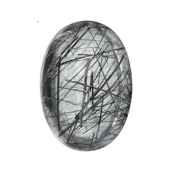 Natural Tourmalinated Quartz Oval Shape AA Quality Calibrated