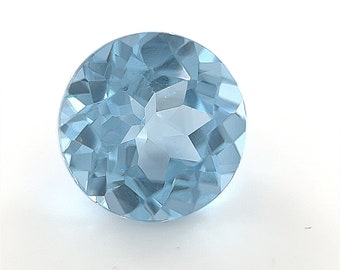 Lab Grown Aquamarine Spinel Round Cut AAA Quality Available in 1.5mm - 12mm