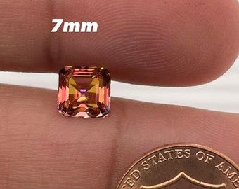 Natural Sunrise Mystic Topaz Asscher Cut AAA Quality Faceted Gemstone Available in 5x5MM-10x10MM