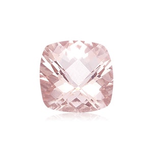 Natural Pinkish-Peach Morganite Cushion Checkered shape AAA Quality from 5-12MM