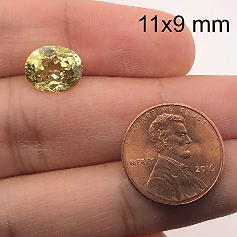 Synthetic Yellow Sapphire Oval Shape Swiss Made AAA Quality Precision Cut Available in 6x4MM -12x10MM 11x9mm