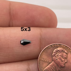 Natural Coffin Shape Black Diamond AAA Quality Available in 5x3MM-7x5M