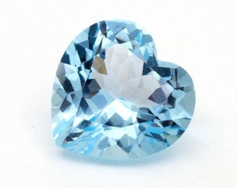 Natural Sky Blue Topaz Heart Shape AAA Quality Loose Gemstone Available in 3MM-10MM