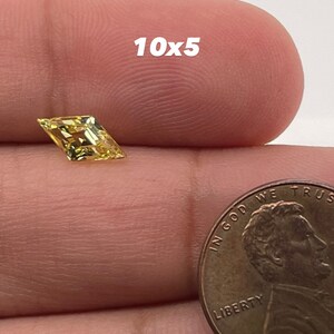 Synthetic Yellow Sapphire Swiss Made Lozenge Cut AAA Quality Available in 4x2MM -12x6MM image 2
