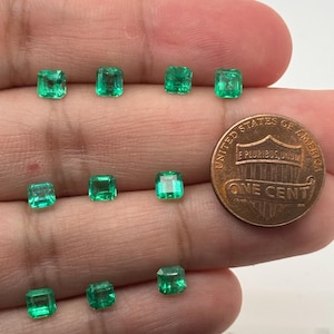 Natural Colombian Emerald Square Cut Loose Gemstone | Green Emerald for Engagement Ring, Fine Jewelry Making, May Birthstone