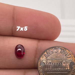 Synthetischer Rubin Oval Cabochon Schweizer Korund Erhältlich in 5 x 3 MM- 8 x 6 MM 7x5mm