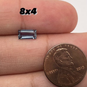 Lab Created Alexandrite Baguette shape AAA Quality from 2x1 mm 17x4mm image 4