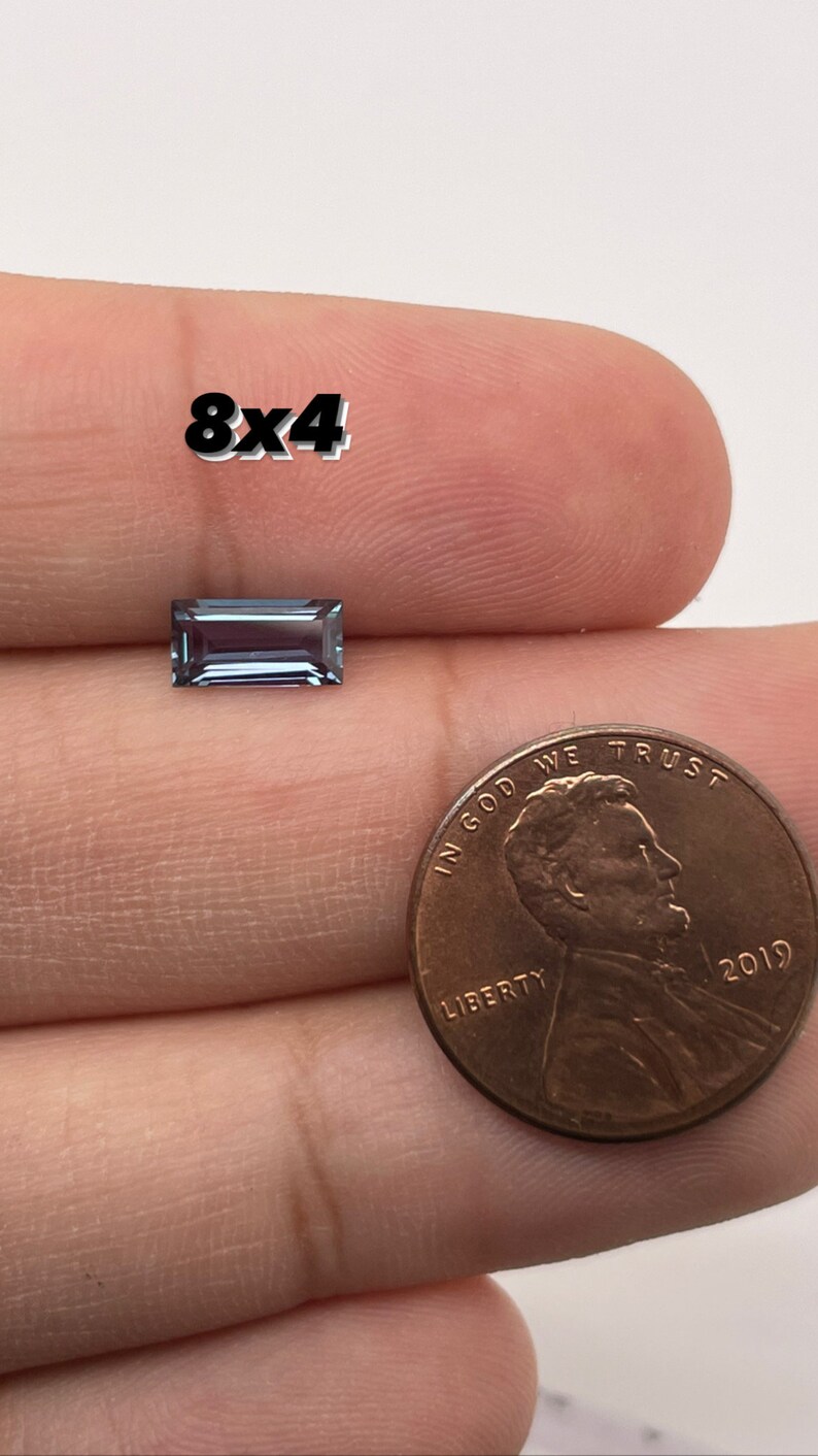 Lab Created Alexandrite Baguette shape AAA Quality from 2x1 mm 17x4mm image 4