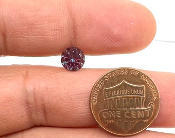 Lab Created Alexandrite Gemstone - 7MM Round Concave Shape - Synthetic Color-Changing Gemstone