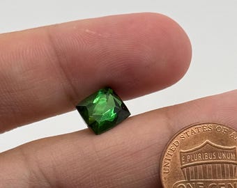 Natural Blue Grey Green Tourmaline Emerald Cut Gemstone 3.42 Ct | 11x9mm Square Emerald Cut Loose Tourmaline | Fine Jewelry Stone