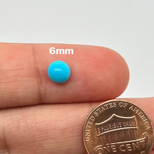 Natural Turquoise Round Shape Calibrated Cabochon Available in 2MM-7MM