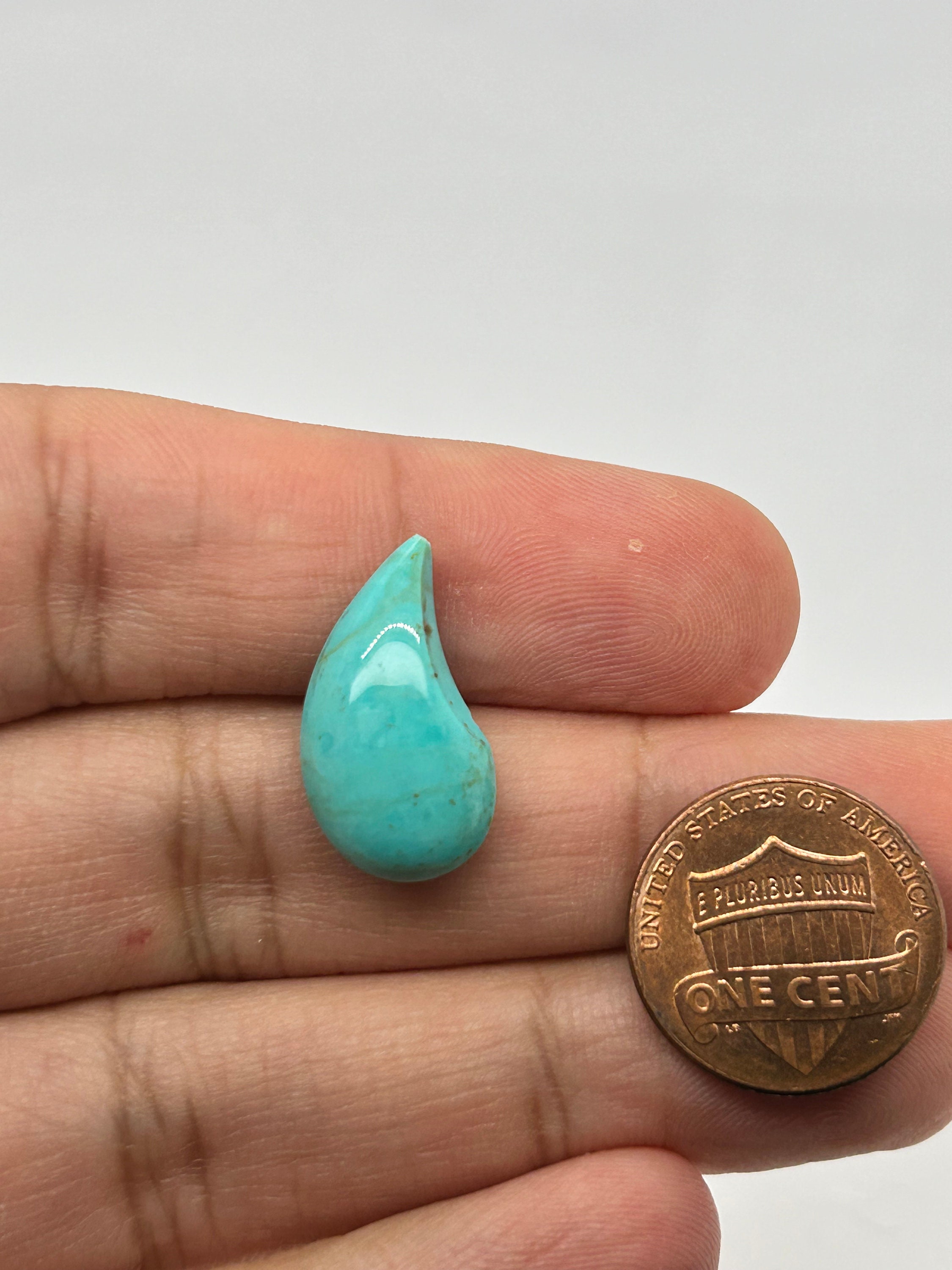 Natural Turquoise Loose Raindrop Gemstone Bead 21x10x7mm - Jewelry Making Supplies
