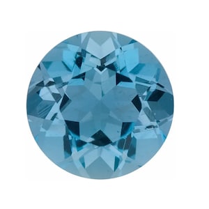 Natural Aquamarine Round Shape AAA/AA/A Quality Calibrated Faceted Gemstone Available in 1MM-6.5MM
