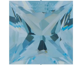 Lab Grown Aquamarine Spinel Square Princess Cut Qualité AAA Disponible en 2,5 x 2,5 mm - 8 x 8 mm