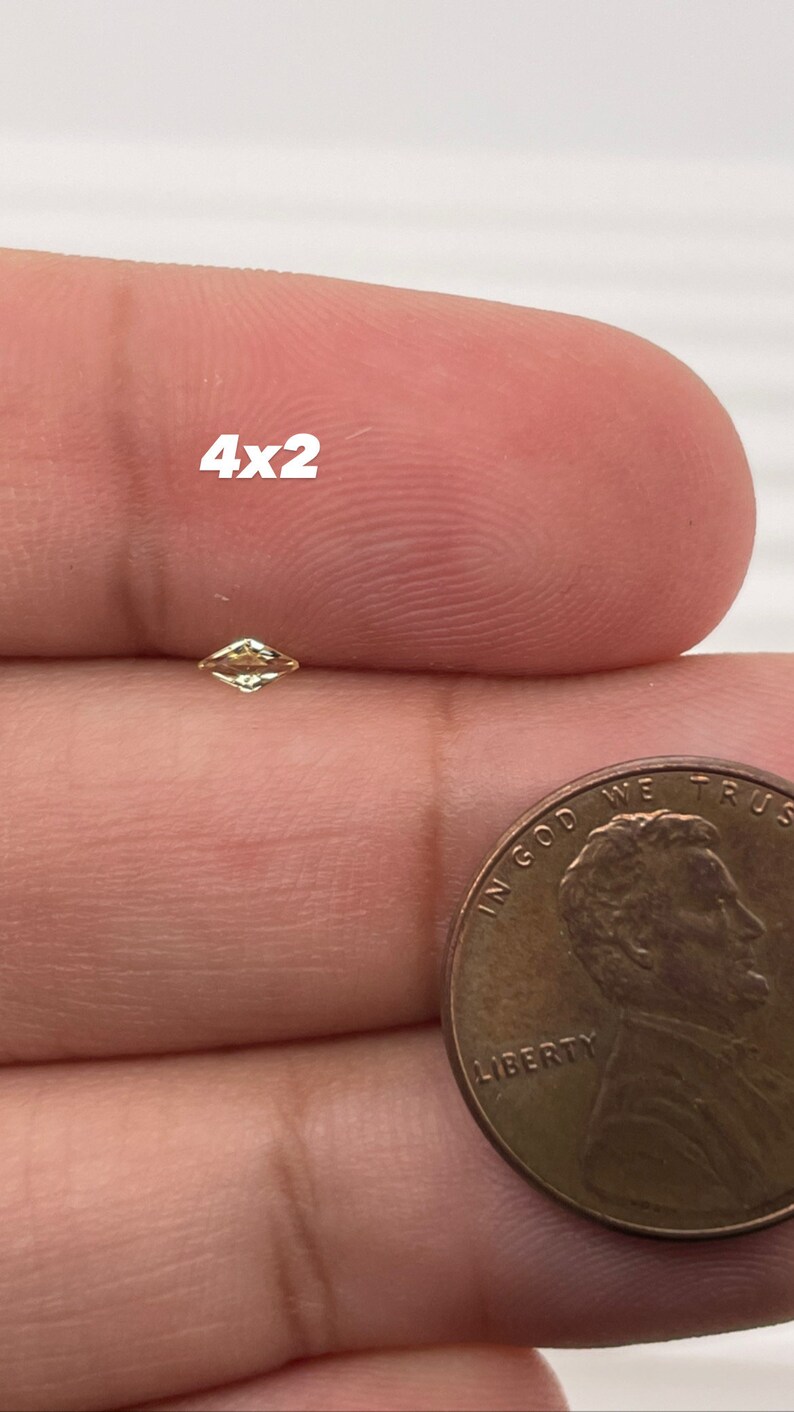 Synthetic Yellow Sapphire Swiss Made Lozenge Cut AAA Quality Available in 4x2MM -12x6MM image 3